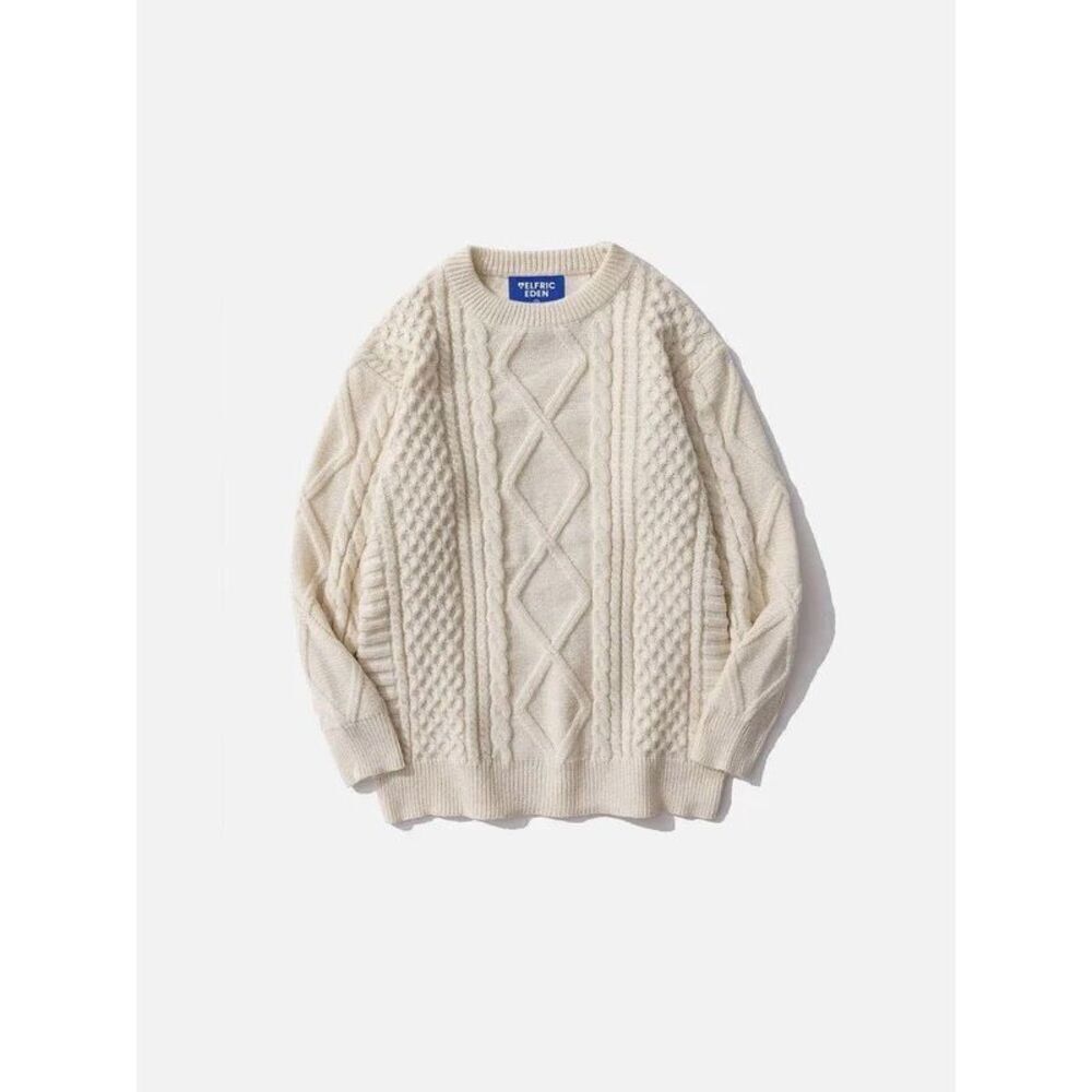 AELFRIC EDEN RETRO 90S CABLE KNIT SWEATER SIZE L NWT
